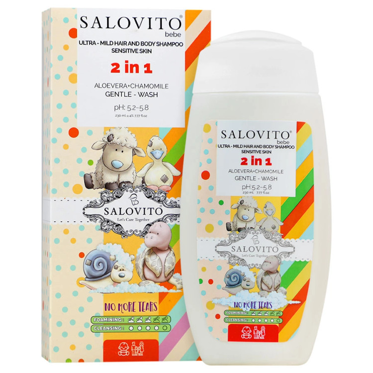 شامپو بسیار ملایم سر و بدن سالوویتو برای کودکان 230ml